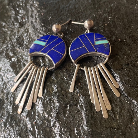 Zora Joe & Calvin Begay Navajo Vintage Native American Earrings - Picture 6 of 13